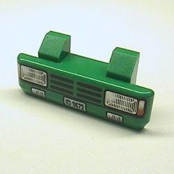 45409pb02-6G Voertuig, Grille 2x6 met 2 pinnen 'ID 3672' en koplampen groen gebruikt *5S022