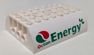 45411pb10-1G Dakpan 8x6x2 dubbel met Octan Logo en Energy aan beide kanten (Stickers) wit gebruikt *