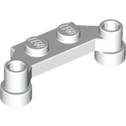 4590-1 Platte plaat 1x4 offset (plaat 2 x1+gaten links en rechts) wit NIEUW *1B320