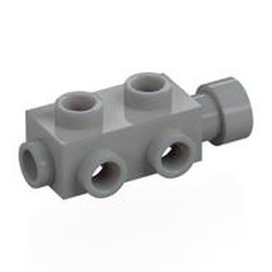 4595-86G Steen 1x2x2/3 met noppen aan zijden grijs, licht (blauwachtig) gebruikt *