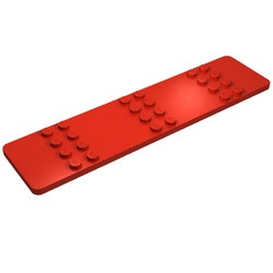 4607-5G Platte plaat 4x16 met 24 noppen rood gebruikt *