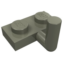 4623-10G Platte plaat 1x2 met haak bovenop donker, grijs (klassiek) gebruikt *0L0000