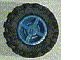 4624c02-7G Wiel klein 8x6mm vierkant asgat band met profiel blauw gebruikt *5W000