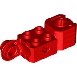 47431-5G Technic, steen 2x2 met asgat, vuist en rotatie Joint ball rood gebruikt *
