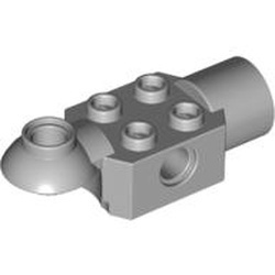 47452-86G Technic, steen 2x2 met gat en Rotation Joint Ball Half Horizontaal grijs, licht (blauwachtig) gebruikt *