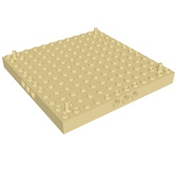 47976-2G Steen 12x12 met 3 pingaten aan elke kant crème gebruikt *1L035