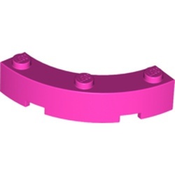 48092-47 Steen 4x4 gebogen (Dubbele macaroni) roze, donker NIEUW *1B066