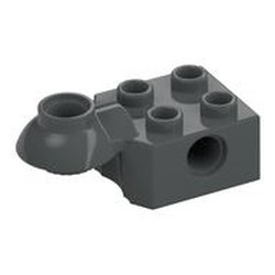 48170-85G Technic, steen 2x2 met gat and Rotation Joint Ball Half Top Horizontal grijs, donker (blauwachtig) gebruikt *