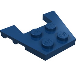 48183-63 Wigplaat 3x4 (L+R toelopend) met inkepingen blauw, donker NIEUW *5A012