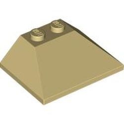 4861-2G Dakpan 33/45 graden dubbel 4x3 crème gebruikt *1D015