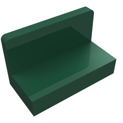 4865b-80 Paneel 1x2x1 (bankje) vlak afgeronde hoeken groen, donker NIEUW *1B018
