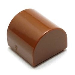 49307-88 Dakpan 1x1 halfrond bruin, roodachtig NIEUW *1B074
