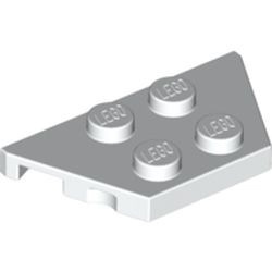51739-1 Wigplaat 2x4 twee afgeschuinde hoeken 4 noppen wit NIEUW *1B233