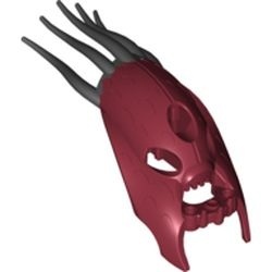 57549pb01-59G Bionicle hoofd Barraki Kalmah met marble rood, donker gebruikt *