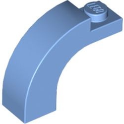 6005-42G Steen, boog 1x3x2 boven rond 1 nop bovenop blauw, midden gebruikt *1L093
