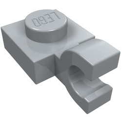 6019-86 Platte plaat 1x1 met horizontale clip grijs, licht (blauwachtig) NIEUW *1B287