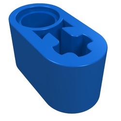 60483-7 Technic, Hefbalk 1x2 dik met PINGAT en ASGAT blauw NIEUW *1DT00