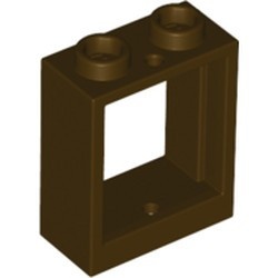 60592-120 Raam 1x2x2- vlak (NIEUWE stijl) ZONDER GLAS bruin, donker NIEUW *1B277