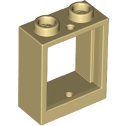 60592-2 Raam 1x2x2- vlak (NIEUWE stijl) ZONDER GLAS crème NIEUW *1B277