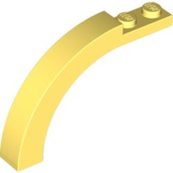 6060-103 Steen, boog 1x6x3 1/3 (90 graden) geel, lichthelder NIEUW *1L094
