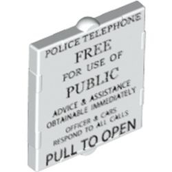 60601pb010-1 Glas voor raam 1x2x2 met " POLICE TELEPHONE..PULL TO OPEN" (Set 21304) wit NIEUW *5S043