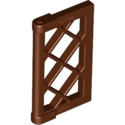 60607-88 Raampaneel 1x2x3 hekwerk dikke hoeken bruin, roodachtig NIEUW *1B284