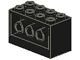 6061-11G Steen 2x4x2 met gaten aan zijkant zwart gebruikt *