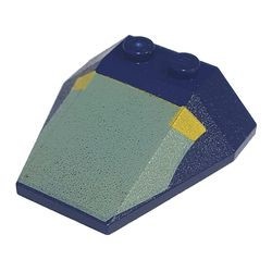 6069px4-63G Wig 4x4 steen twee noppen met zandgroen en geel patroon blauw, donker NIEUW *5V0000