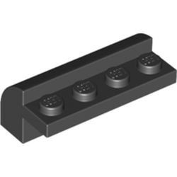 6081-11 Steen 2x4x1 1/3= 1 rij noppen, afgeronde kop zwart NIEUW *1L097