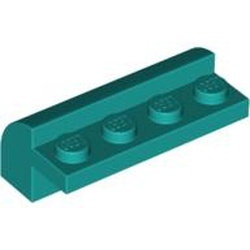 6081-39 Steen 2x4x1 1/3= 1 rij noppen, afgeronde kop turquoise, donker NIEUW *1L097