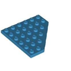 6106-153 Platte plaat 6x6 afgekapte hoek blauw, donkerazuur NIEUW *5A026