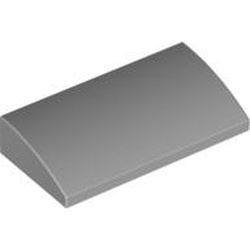 61068-86G Dakpan 2x4x 2/3 (plat afgerond eenzijdig) geen noppen geen tubes grijs, licht (blauwachtig) gebruikt *1D037