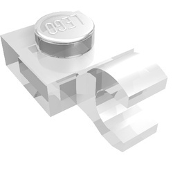 61252-12 Platte plaat 1x1 met horizontale clip transparant NIEUW *1B287