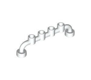 6140-1G Balk met vier holle noppen wit gebruikt *1C026