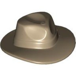 61506-69 Hoed, brede rand 'outback' crème,donker NIEUW *0L0000
