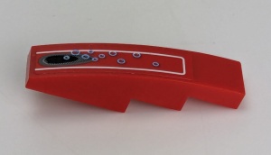 61678pb014-5G Dakpan gebogen 1x4 met 10 bubbels (Sticker) rood gebruikt *5R000