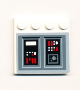 6179pb023R-1G Tegel 4x4 met noppen zijkant met SW Imperial Star Destroyer Control Panel RECHTS (Sticker) wit gebruikt *5T11-02