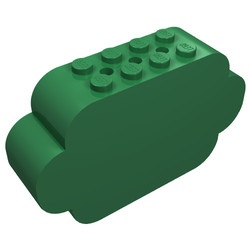 6214-6G Steen 8x2x4 met 8 noppen (boom) groen gebruikt *