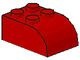 6215-5G Steen 2x3 afgeronde top 4 noppen rood gebruikt *1R033