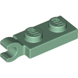 63868-48 Platte plaat 1x2 HORIZONTALE clip korte einde (in verlengde) groen, zandkleurig NIEUW *1B290