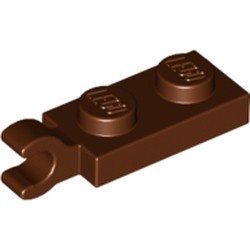 63868-88 Platte plaat 1x2 HORIZONTALE clip korte einde (in verlengde) bruin, roodachtig NIEUW *1B290