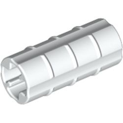 6538-1G Technic, As koppelaar ribbel breedterichting wit gebruikt *1A073