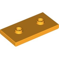 65509-110 Platte plaat 2x4 - 2 centrale noppen oranje, lichthelder NIEUW *5C006