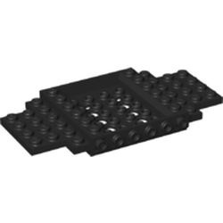 65634-11 Bodemplaat 6x12x1 met verhoogd midden en 8 gaten zwart NIEUW *3D000
