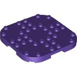 66790-89 Platte plaat 8x8 2 afgeronde hoeken 4 voetjes paars, donker NIEUW *