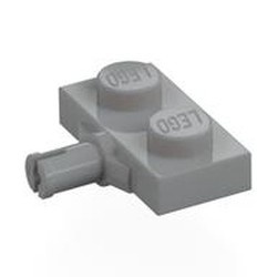 66897-86 Plaat 1x2 met wielhouder grijs, licht (blauwachtig) NIEUW *5C022