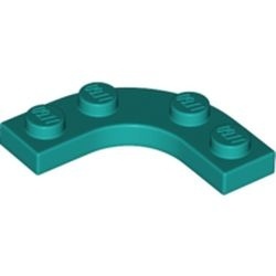 68568-39 Platte plaat 3x3 afgerond met uitsnede 2x2 turquoise, donker NIEUW *