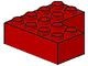 702-5G Steen 4x4 hoek rood gebruikt *