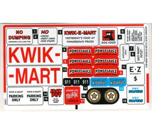 71016stk01 STICKER Kwik E-market sticker 1 (Kwik market) NIEUW *0S0000