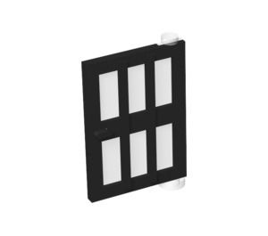 73312-11 Deur1x4x5 met 6 raampjes zwart NIEUW *1L0000